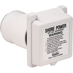50 Amp 125V Stainless Steel Easy Lock Shore Power Inlet - with Rear Safety Enclosure image