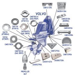 Volvo Penta 280 Dual Prop Anode Kit - Aluminum image