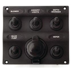 Five Toggle Switch Panel With Power Socket image