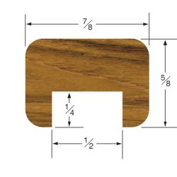 Teak 1/2 in. Bulkhead Molding - Straight Length image