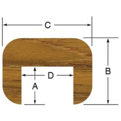 1/2 in. Teak Cap Molding - Straight Length image