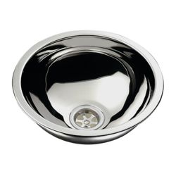 Half Sphere Sink 11-1/2 in. Wide - Mirror Stainless Steel Finish, Without Studs image