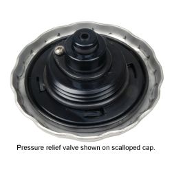 EPA Sealed Ratcheting Chrome Cap Fuel Fill w/ Pressure Relief Valve - Straight Neck image