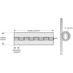 Piano Hinge - Stainless Steel, Round Holes image